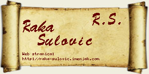 Raka Šulović vizit kartica